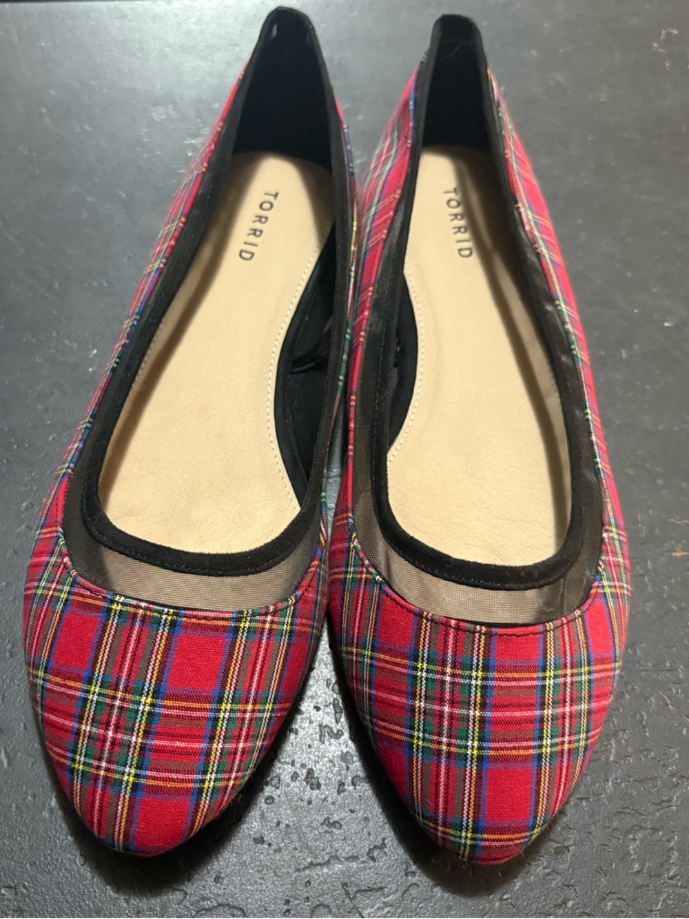 torrid Red Plaid Pointed Toe Flats size 13